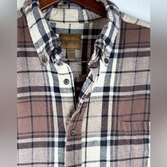 S john bay Plaid Flannel Button Up Long Sleeve Shirt Casual Outdoors - Picture 7 of 8